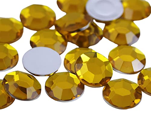 Allstarco 15 mm Gold Topas H107 Strasssteine aus Acryl, flache Rückseite, Cosplay, Kunststoff, Edelsteine, Verzierungen, Schmuckherstellung, Basteln, Scrapbooking, Kostüm, Schmuck – 50 Stück von Allstarco