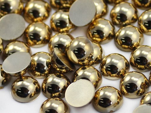 Allstarco 18 mm goldene Acrylperlen-Cabochons mit flacher Rückseite, runde Kunststoff-Strasssteine, Perlen, Edelsteine, Verzierungen für Schmuck, Handwerk, Kostüme, Karteneinladungen, Cosplay, 25 von Allstarco