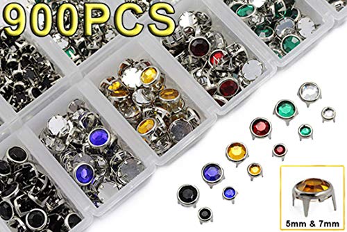 Bedazzler Supplies Rhinestone Stud Refills - Mixed Sizes and Colors - 900PCS by Allstarco von Allstarco