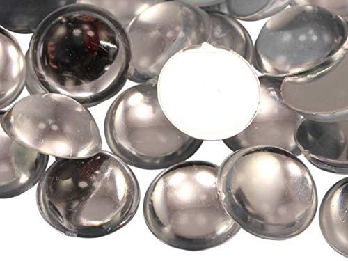 KraftGenius Allstarco 18 mm Runde Flache Rückseite Acryl Cabochons Kunststoffsteine für Basteln, Kostüm, Verzierungen, Kartenherstellung, Schmuck, Cosplay, Juwelen – 30 Stück Crystal Clear H102 von Allstarco