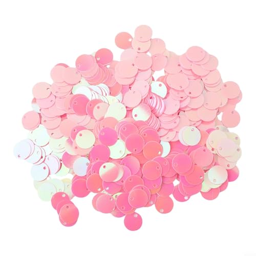 Allthingstore Runde Kunststoff-Pailletten für selbstgemachten Schmuck und Mode-Accessoires, große Pailletten mit Loch, DIY-Pailletten, 10 mm, Rosa von Allthingstore