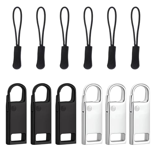 12 Stück Reißverschluss Zipper, Alluring Ersatzteile Reißverschluss Zipper, Metall Abnehmbares Metall Zipper Pull, Reißverschluss Zipper Ersatz für Koffer Mantel Jackenrucksäcke von Alluring