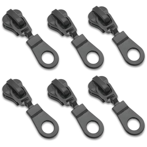 Alluring Reißverschluss Schieber Ersatz, Reißverschluss Reparaturset, Abnehmbare Reißverschluss Zipper Pull Fixer Reißverschluss für Kleidung Tasche Gepäck Bettzug (Schwarz) (9-6PCS) von Alluring