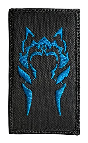 Ahsoka Tano Logo Clone Wars Patch schwarz/blau – lustige taktische Morale bestickter Aufnäher Hakenverschluss Rückseite von Almost SGT