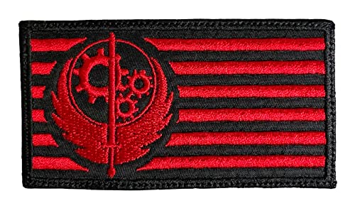 Fallout 4 Brotherhood of Steel Flagge Patch – Lustige taktische Moral bestickt Patch Haken Verschluss Rückseite schwarzer Hintergrund von Almost SGT