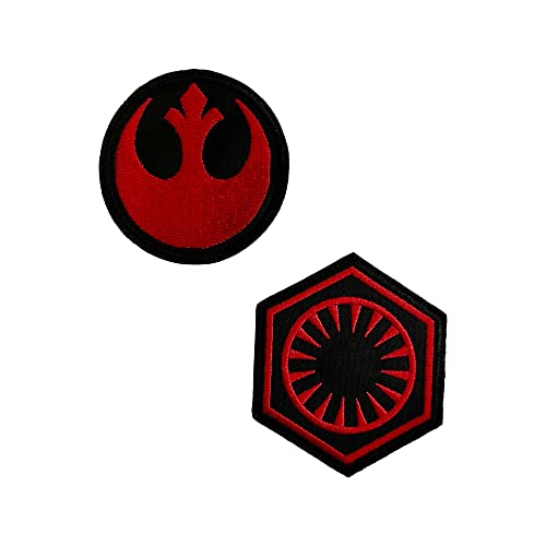 Rebel & The First Order Patch schwarzer Hintergrund, 2 Stück – lustige taktische Militär-Morale bestickt Patch Haken Verschluss Rückseite von Almost SGT