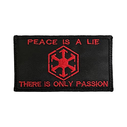 Sith Code Peace is a Lie There is Only Passion Patch schwarzer Hintergrund – lustige taktische Militär-Moral bestickt Patch Haken Verschluss Rückseite von Almost SGT