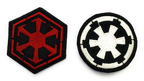 Sith Empire Galactic Empire Patch 2 Stück – lustige taktische Militär-Moral bestickt Patch Haken Verschluss Rückseite von Almost SGT