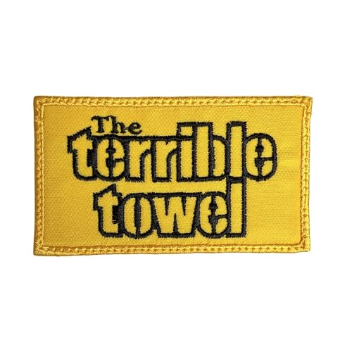 The Terrible Towel bestickter Aufnäher, gelb/schwarz, taktischer Militärmoral, bestickter Aufnäher, Hakenverschluss auf der Rückseite von Almost SGT