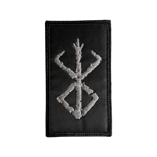 Viking Berserker Rune Logo Patch Schwarz/Grau – Lustige taktische Militär Moral bestickt Patch Haken Verschluss Rückseite von Almost SGT