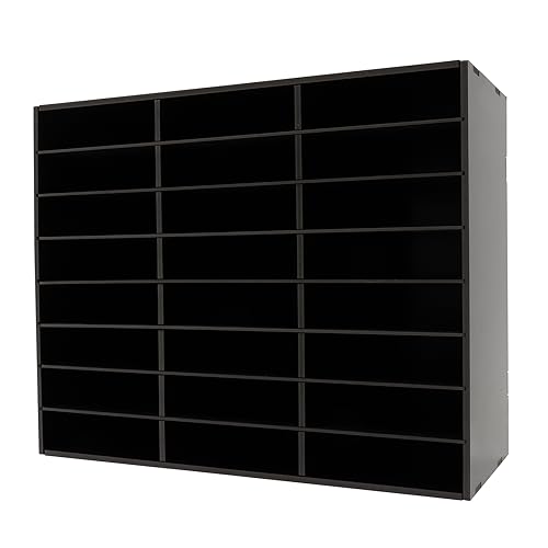 24 Fach Literatur Organizer, Briefablage Schreibtisch Organizer 73.7 * 30.2 * 59.6cm, Papierablage, Aufbewahrung Schreibtisch Ablagesystem Organisation (Schwarz) von Alnemy