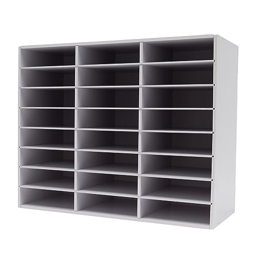 24 Fach Literatur Organizer, Briefablage Schreibtisch Organizer 73.7 * 30.2 * 59.6cm, Papierablage, Aufbewahrung Schreibtisch Ablagesystem Organisation (Weiß) von Alnemy