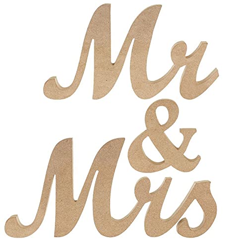Alnicov Holzbuchstaben im Vintage-Stil, Aufschrift "Mr & Mrs", Holzbuchstaben für Hochzeit, Foto-Requisiten, Party-Banner, Dekoration, Hochzeitsgeschenk von Alnicov