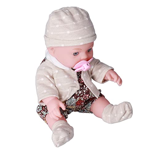 Alomejor 12 Zoll Weiche Babypuppe, Realistische Wiedergeborene Babypuppe, Waschbar, Weißes Mädchenspielzeug mit Hellen Augen, Realistisches Babyspielzeug (Q12G-001C-026 geblümt) von Alomejor