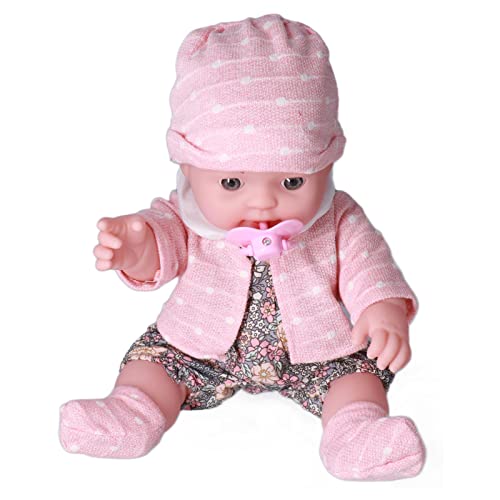 Alomejor 12 Zoll Weiche Babypuppe, Realistische Wiedergeborene Babypuppe, Waschbar, Weißes Mädchenspielzeug mit Hellen Augen, Realistisches Babyspielzeug (Q12G-002C-026 grau geblümt) von Alomejor