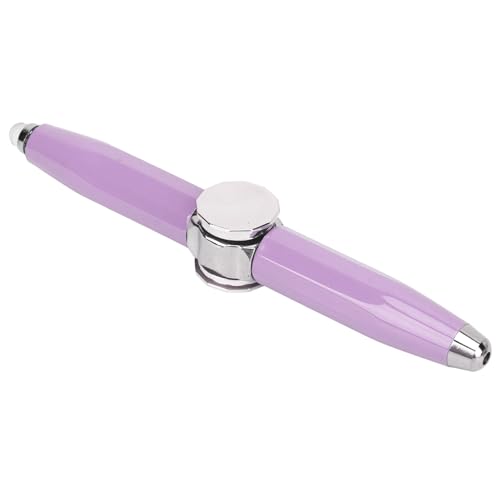 Alomejor Fingerdrehender Kugelschreiber, LED-Licht, Fidget-Rollstift, Multifunktionaler Stressabbau-Stift mit LED-Licht für Business-Erwachsene, Studenten, (PURPLE) von Alomejor