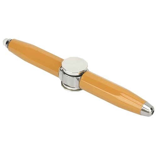 Alomejor Fingerdrehender Kugelschreiber, LED-Licht, Fidget-Rollstift, Multifunktionaler Stressabbau-Stift mit LED-Licht für Business-Erwachsene, Studenten, (YELLOW) von Alomejor