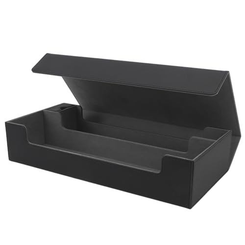 Alomejor Kartenaufbewahrungsbox aus PU-Leder mit Magnetverschluss, Kartenetui mit Großem Fassungsvermögen für über 550 Karten (Black) von Alomejor