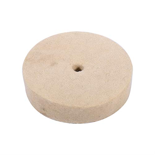 Alomejor Polierscheibe, 1 STÜCKE 100x25mm 4"Beige Polieren Polieren Schleifen Runde Rad Wolle Weichfilz Polierscheibe Pad von Alomejor