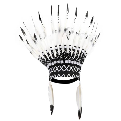 Alomejor Schwarzer Hut Indianer-Kopfschmuck Indianer-Federhut für Kinderfoto-Requisiten-Partys (BLACK) von Alomejor