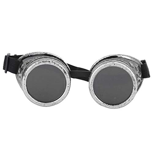 Alomejor Steampunk Brille Steampunk Goth Cosplay Vintage Brille Rustikale Sonnenbrille für Männer Frauen(Vintage Silber) von Alomejor