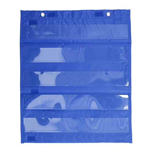 Magnetische Taschentafel, Doppelseitige Allzweck-Lehrtafel mit 5 Reihen Durchsichtiger Taschen (Blue) von Alomejor