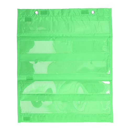 Magnetische Taschentafel, Doppelseitige Allzweck-Lehrtafel mit 5 Reihen Durchsichtiger Taschen (Green) von Alomejor