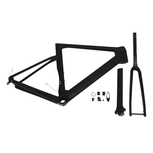 T800 Vollcarbon-Rennrad-Rahmenset, Carbonfaser-Gabel, Interne Führung, Sattelstütze, Scheibenbremse für Rennrad-Zubehör (M-54CM) von Alomejor