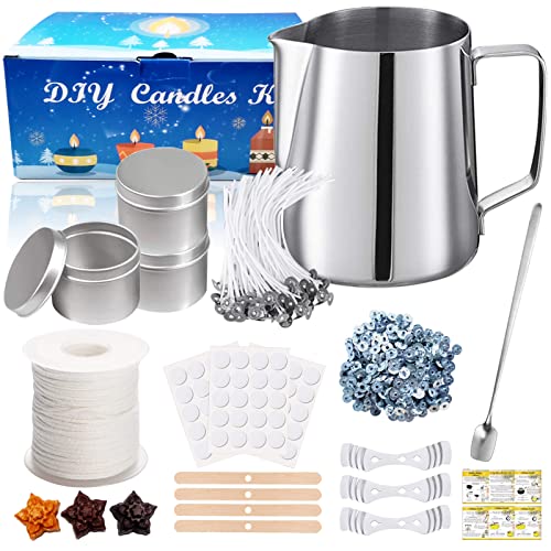 DIY Kerzenherstellung Kit,Duftkerzen,Candle Craft Supplies Set，Mit Candle Make Gießtopf,Dochte,Kerzenglas,Kerze Docht Aufkleber，Dochthalter,Rührstab,Wachsdocht Sockel，Für Kerze,Seife Herstellung von Aloskart