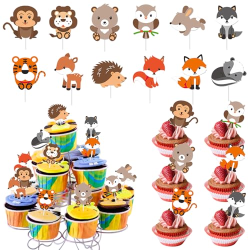 Alovez 36 Stück Waldtiere Kuchendekoration Tortendeko, Woodland Cupcake Topper für Geburtstag Kindergeburtstag Party Cake Topper Alovez 36 Stück Waldtiere Kuchendekoration Tortendeko, Woodland Cupcake Topper für Geburtstag Kindergeburtstag Party Cake Topper von Alovez