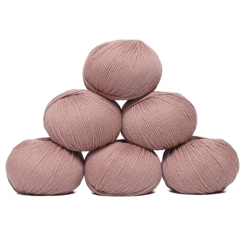 100 % Baby-Alpaka-Garn, Wolle, Set mit 6 Knäueln (300 Gramm), DK-Gewicht – himmlisch weich und perfekt zum Stricken und Häkeln (Antique Rose, DK – 6 Knäuel) von Alpaca Warehouse