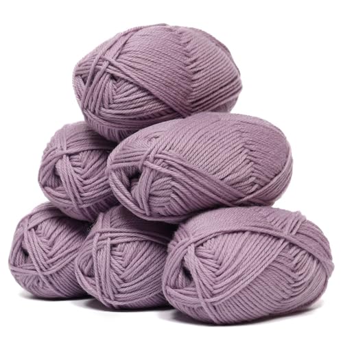 Superwash-Garn aus 100 % reiner Wolle, 3 Knäuel (300 Gramm), DK-Gewicht, direkt aus Peru, himmlisch weich und perfekt zum Stricken und Häkeln (Dream Lilac – 6 Knäuel) von Alpaca Warehouse