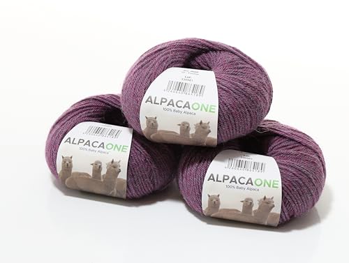 150 Gramm 100% Baby Alpaka Wolle 112m 4-4,5 Nadelstärke Nm 4/9 Strick-Häkel Garn Strickwolle, Farbe: Fuchsia, von AlpacaOne