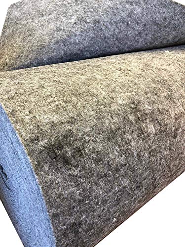 Filz, Filzmatte, Matte, 100% Polyester, Meterware, breite 160cm, Farbe grau (3mm) 400g/m2 von Alpenwolle