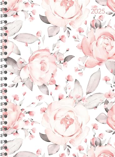 Alpha Edition - Ladytimer Ringbuch Roses 2025, 15x21cm, Kalender mit 128 Seiten, Kalender mit einem Adressteil, Übersichten und internationalem Kalendarium, Wochenübersicht auf 2 Seiten von Alpha Edition