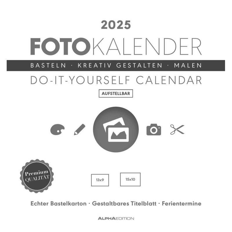 Alpha Edition - Foto-Bastelkalender Weiß 2025, 16X17cm - Do It Yourself Kalender Mit Seiten Aus Hochwertigem Bastelkarton, Gestaltbares Titelblatt Und von Alpha-Edition