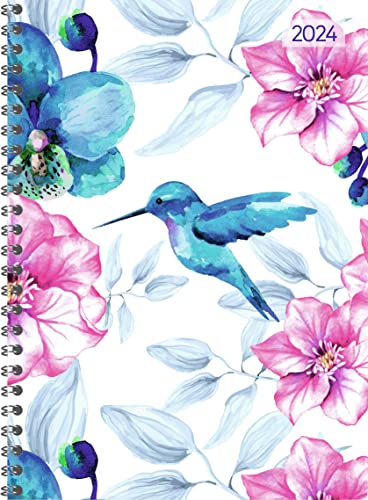 Ladytimer Ringbuch Hummingbird 2024 - Taschen-Kalender A5 (15x21 cm) - Schüler-Kalender - Weekly - Ringbindung - 128 Seiten - Alpha Edition von Alpha Edition