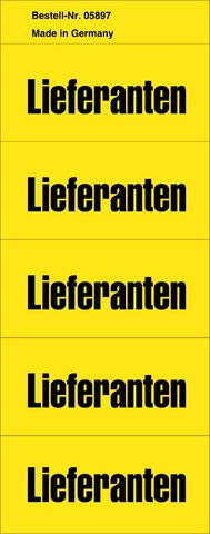 Alpha Label Inhaltsschild, Lieferanten, selbstklebend, permanent, Papier, 57 x 28 mm, gelb (100 Stück), Sie erhalten 1 Packung á 100 Stück von Alpha label