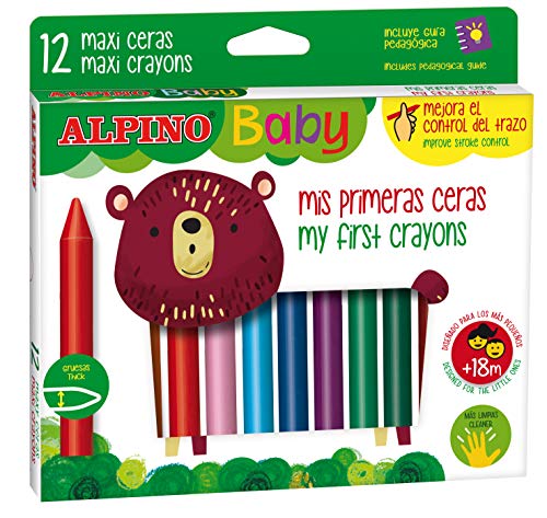 Alpino 12er Packung Wachsmalststift Baby DA000060, Bunt von Alpino