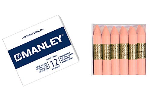 MANLEY MNC04760 Box 12 Wachsmalstifte, carne von Manley