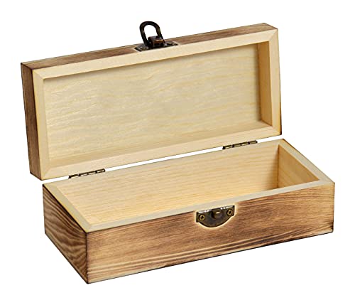 Alsino Aufbewahrung Holzbox mit Deckel - B: 17,5 cm H: 5,6 cm - Geflammt verschiedene Größen hochwertiges Holz - Aufbewahrungsbox Holz-Schatulle Schatzkiste Sortierbox Holzboxen Dekoration 01 von Alsino