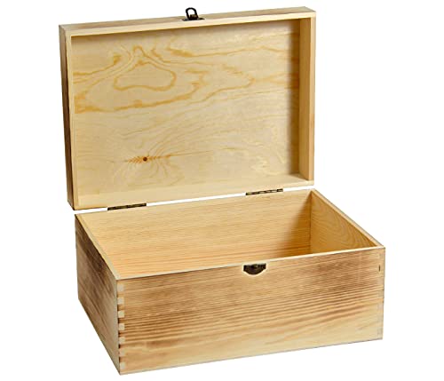 Alsino Aufbewahrung Holzbox mit Deckel - B: 33 cm H: 16 cm - Geflammt Verschiedene Größen hochwertiges Holz - Aufbewahrungsbox Holz-Schatulle Schatzkiste Sortierbox Holzboxen Dekoration 06 von Alsino