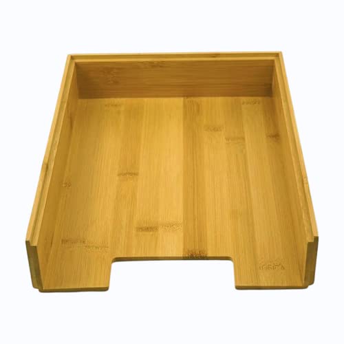 Alsino Briefablage A4 stapelbar Bambus Papier Schreibtischablage Holz Ablage Büro 25 x 5,5 x 34 cm Unterlage Büroablage Akten Briefe HB-028 von Alsino