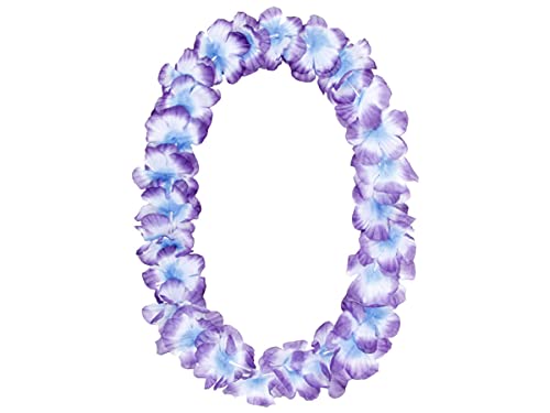 Alsino Hawaiiketten Blumenketten Hawaikette Hulakette 50 cm Durchmesser, dicht gereihte Stoffblüten, (blau weiß zu lila) von Alsino