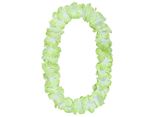 Alsino Hawaiiketten Blumenketten Hawaikette Hulakette 50 cm Durchmesser, dicht gereihte Stoffblüten aus Polyester (weiß zu grün) von Alsino