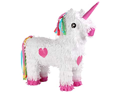 Alsino Piñata Einhorn groß Einhorn ungefüllt 36 x 37 cm Schlagpinata Pinata zum befüllen Partydeko Dekoration Geburtstagsdeko GD-S005 von Alsino