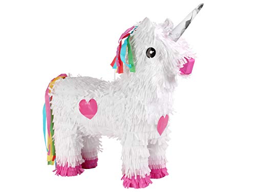 Alsino Pinata Geburtstag Einhorn Schlagpinata - Farbe: weiß, Maße: 36 cm x 37 cm, leicht zu befüllen von Alsino