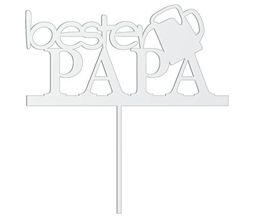 Cake Topper mit Spruch 'Bester Papa' personalisiert - Naturholz oder AcrylglasDekoaccessoire Kuchen Torte, Motiv: bester Papa-2, Material: Acryl von Alsino