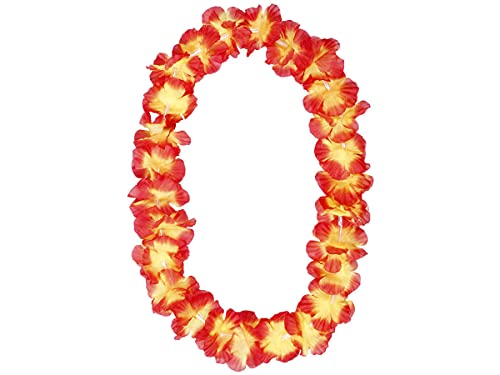 Hawaiiketten Blumenketten Hawaikette Hulakette 50 cm Durchmesser, dicht gereihte Stoffblüten von Alsino, (orange) von Alsino