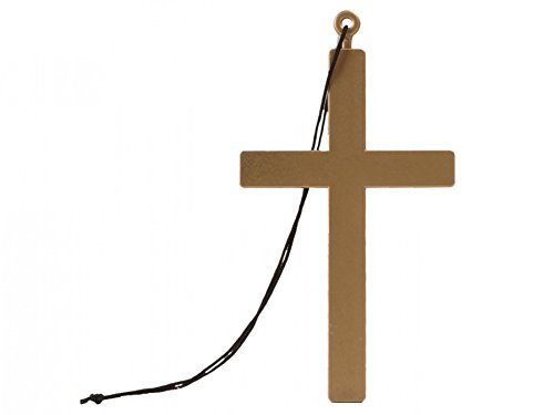 Alsino Kreuz Kette Halskette Priester Bischof Nonne Kostüm - 24 cm groß - Mit Kordel Karneval Kreuzkette Anhänger von Alsino